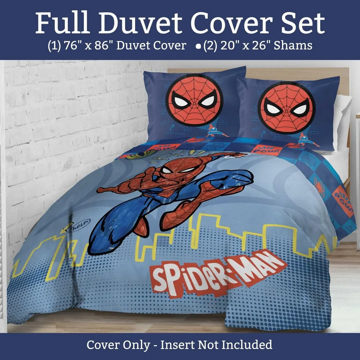 Jay Franco Spiderman Kids Duvet Cover Set Full 193cm (76" x 86") | Officially Licensed Marvel Bedding - view 2