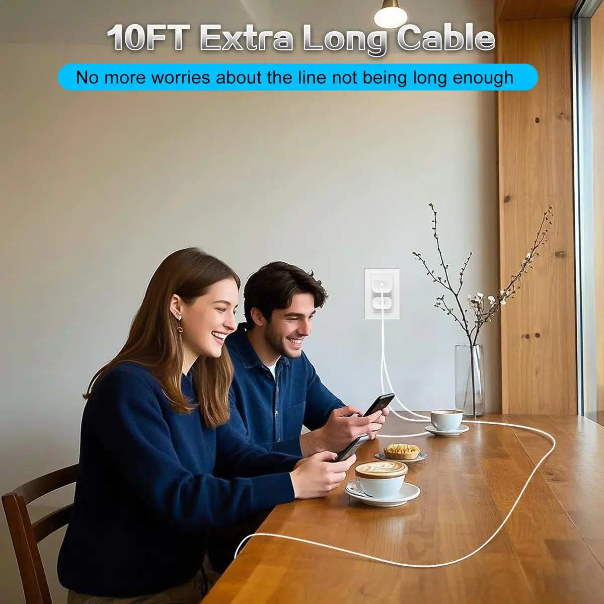 SpeedScope iPhone 17 16 15 Charger 45W USB C Fast Charging Block 2 Pack | 10FT C-C Cord - view 7