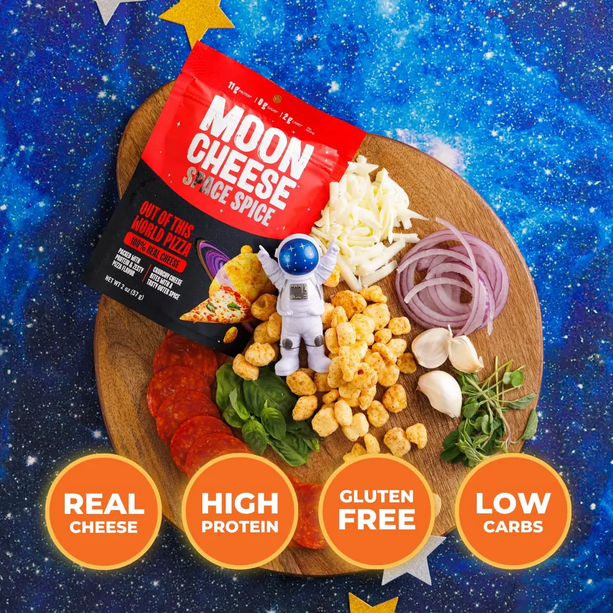 Moon Cheese Bites Bundle, Protein-Rich Cheese Snack, 6 oz (3-Pack) | Savory, Low-Carb, Gluten-Free - view 2