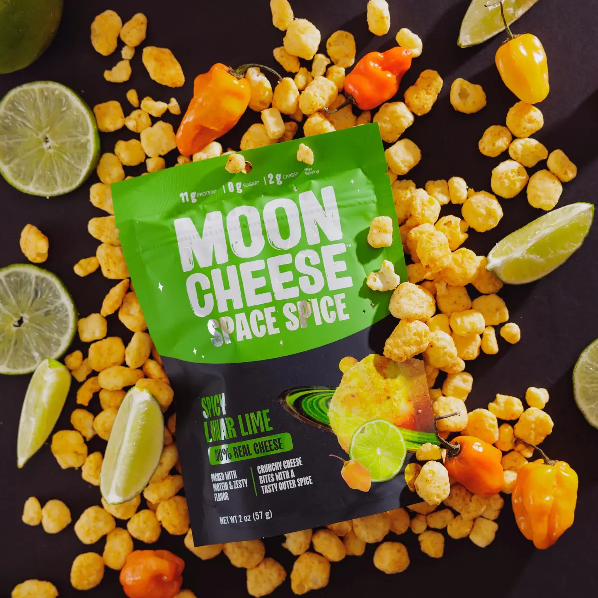 Moon Cheese Spicy Lunar Lime Cheese Bites | Protein-Rich, Keto & Gluten-Free Snack (6 oz total) - view 2