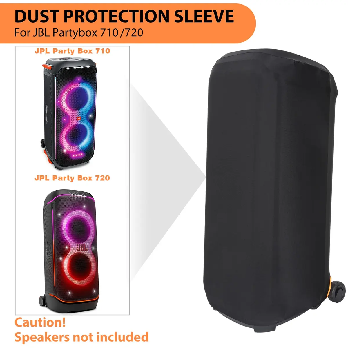 OUUTMEE Dust Cover for JBL PartyBox 710/720 | Elastic Fabric, Dust & Sunlight Protection (70-120 chars) - view 3
