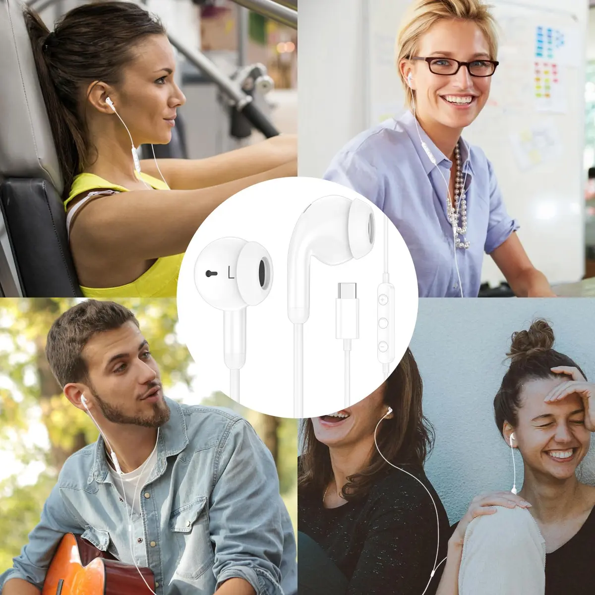 ACANDYA USB-C Wired Earbuds with Microphone & Volume Control, 1.2m Cable | Noise Isolating HiFi Stereo Headset - view 5