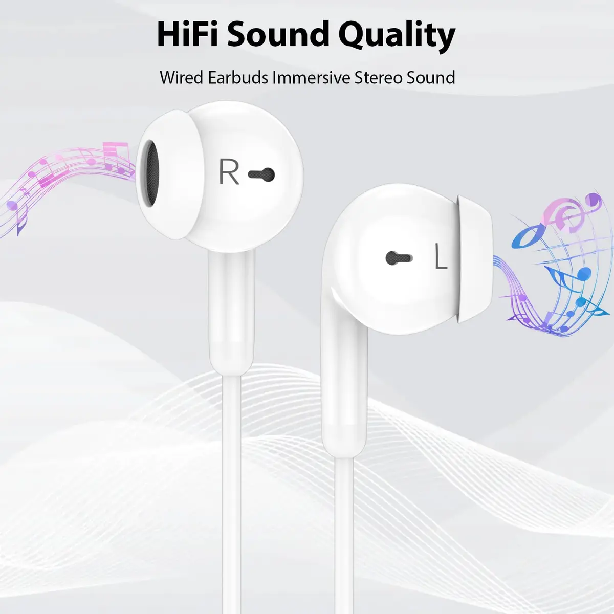 ACANDYA USB-C Wired Earbuds with Microphone & Volume Control, 1.2m Cable | Noise Isolating HiFi Stereo Headset - view 7