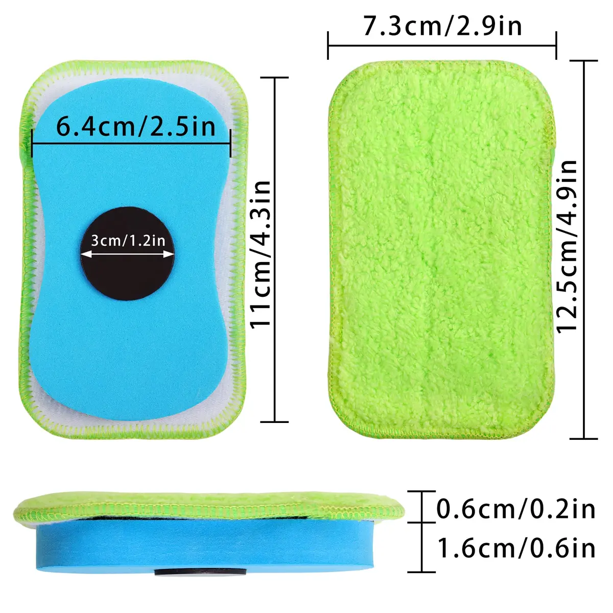 OSOPOLA 3 Pack Chalkboard Eraser + 6 Microfiber Cloths | Reusable Cleaning Tool for Whiteboards and Chalkboards - view 2