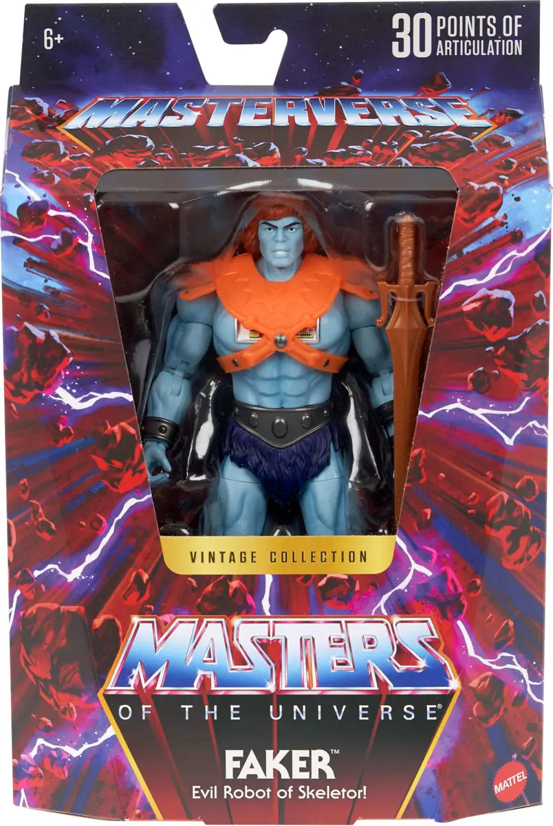 Masters of the Universe Masterverse Action Figure, Vintage Collection Faker, approx. 18 cm | Blue-Skinned Robot He-Man Villain with Accessories - view 2
