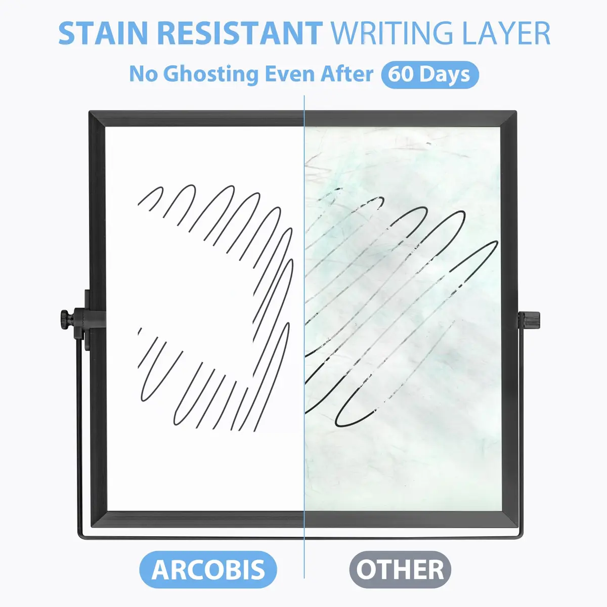 ARCOBIS Small WhiteBoard with Stand 10" x 10" | Magnetic Double Sided, Compact & Portable - view 3