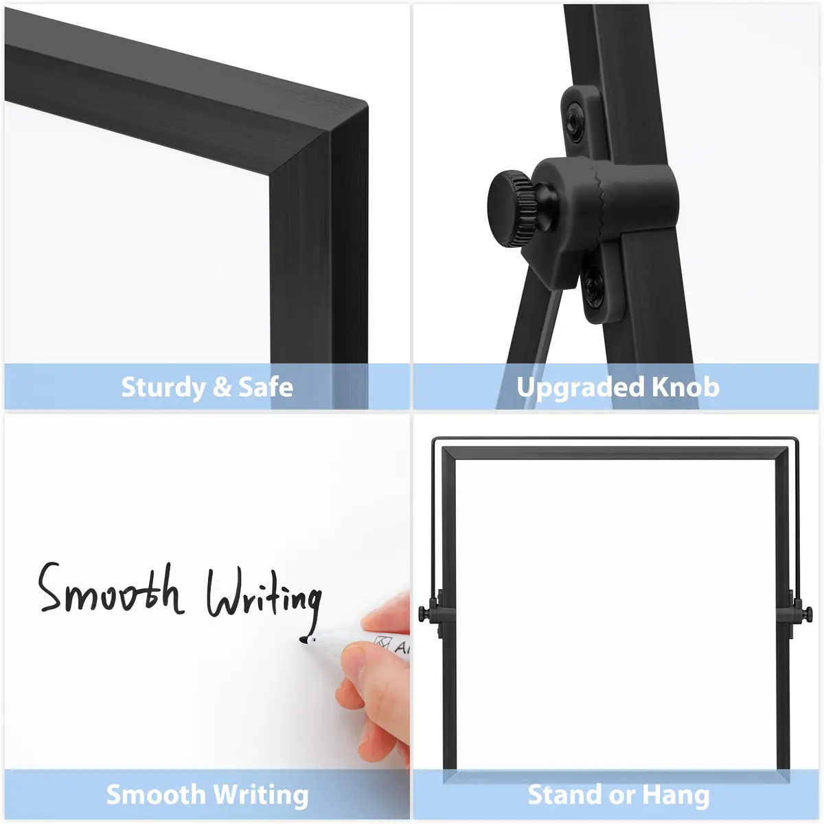 ARCOBIS Small WhiteBoard with Stand 10" x 10" | Magnetic Double Sided, Compact & Portable - view 4
