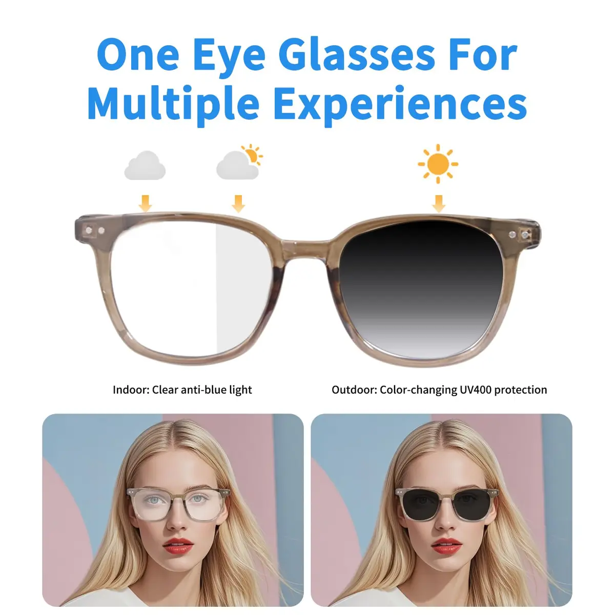 GenXenon Smart Glasses for Women Men | Bluetooth with Color-Changing Lenses - view 4