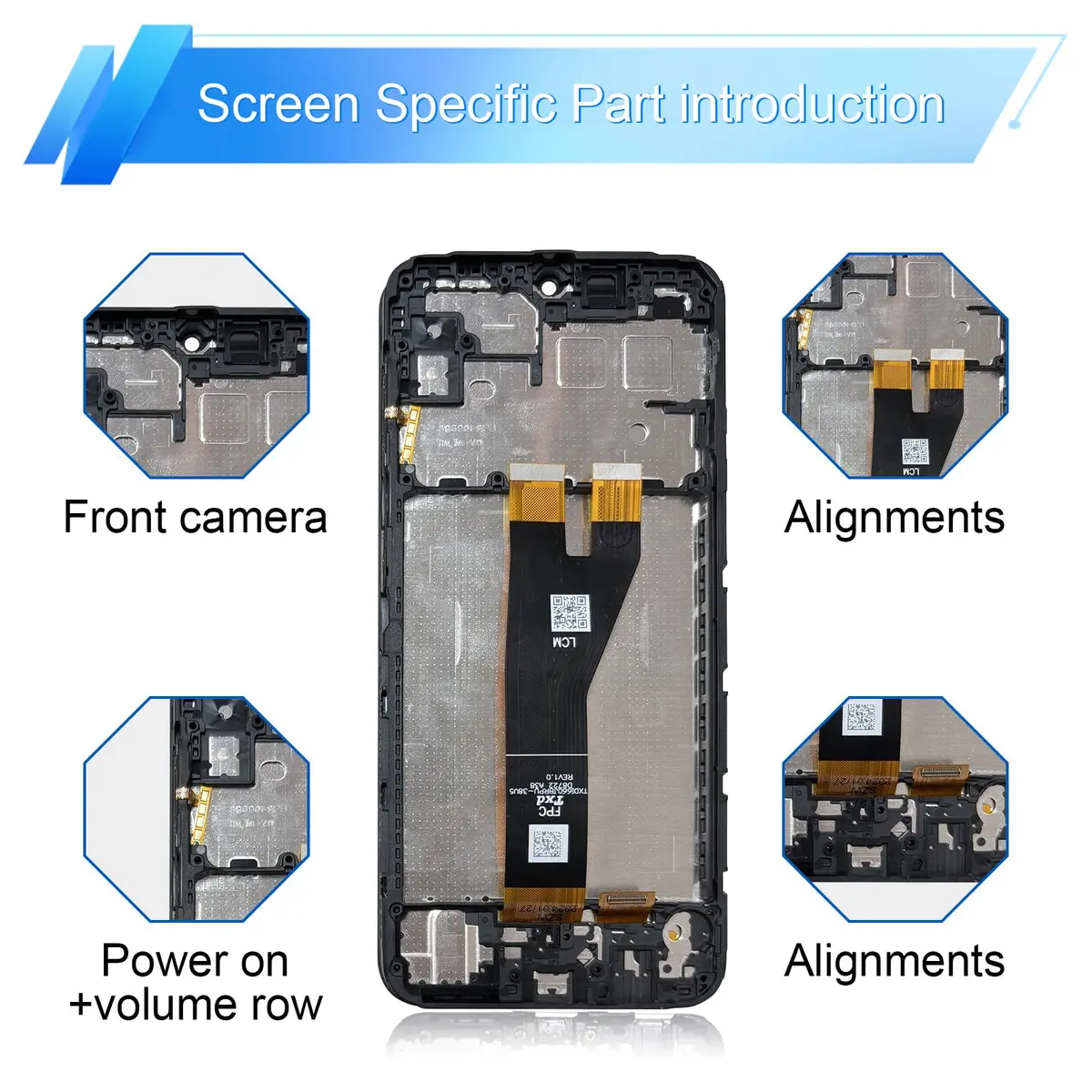 SIMDOG Samsung Galaxy A14 5G Screen Replacement SM-A146U with Frame, 170g (6 oz) | Full Assembly LCD Touch Display Digitizer - view 5