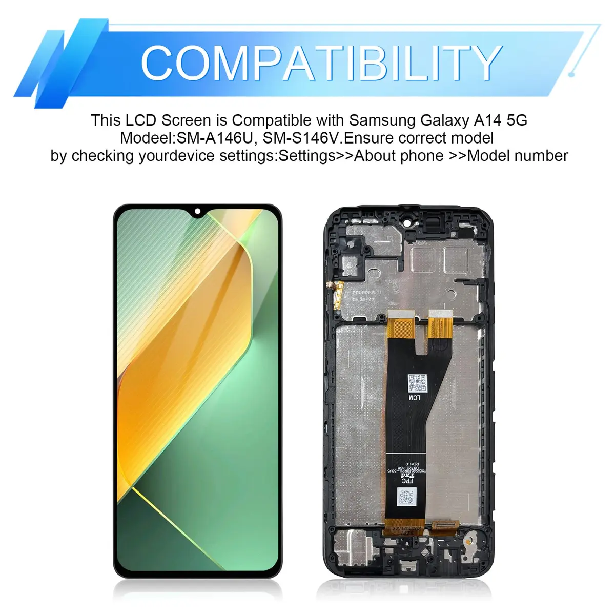 SIMDOG Samsung Galaxy A14 5G Screen Replacement SM-A146U with Frame, 170g (6 oz) | Full Assembly LCD Touch Display Digitizer - view 3
