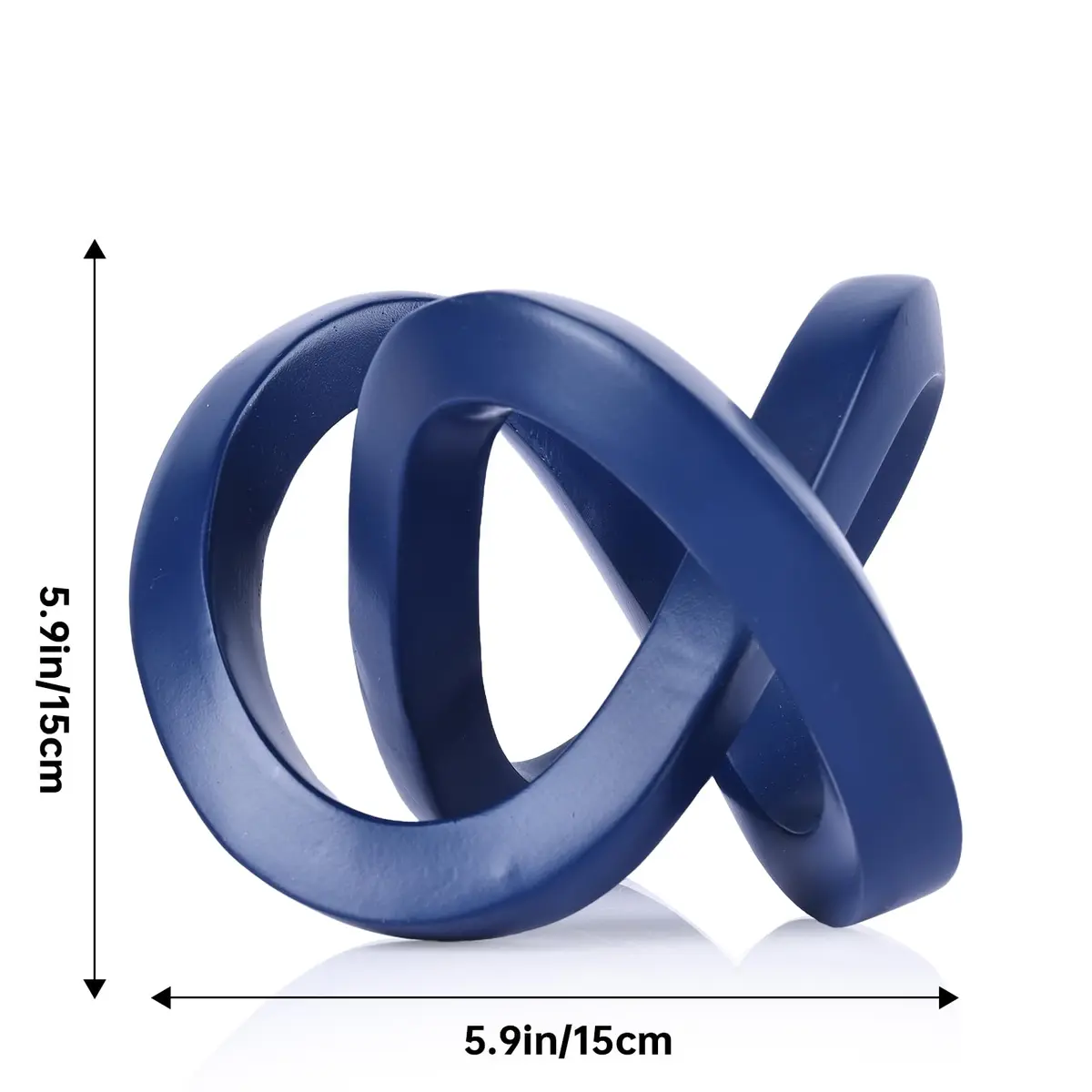 DOVDOV Blue Knot Decorative Sculpture 3.9 inches | Modern Art Mobius Ring for Home & Office - view 2
