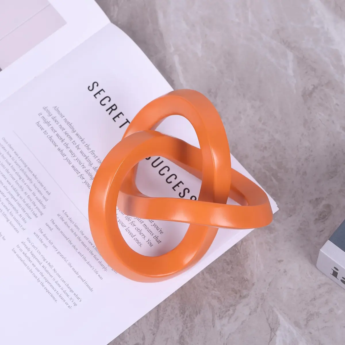 DOVDOV Orange Sculpture 3.9 inches | Modern Möbius Strip Home Decor - view 5