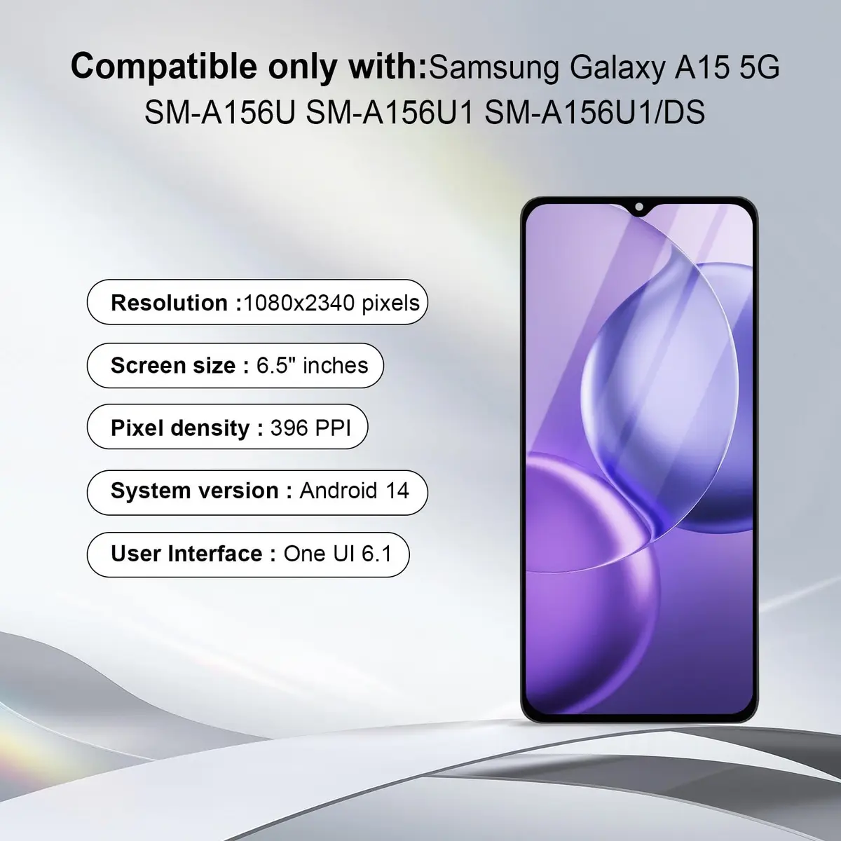 SIMDOG Samsung Galaxy A15 5G Screen Replacement SM-A156U with Frame 16.3 cm (6.4 inch) | Full Assembly LCD Display - view 2