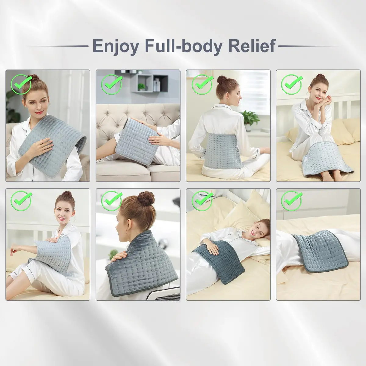 Deepsoon Electric Heating Pad for Back 30cm x 60cm (12"x24") | 6 Heat Settings, 2-Hour Auto Shut-Off - view 9