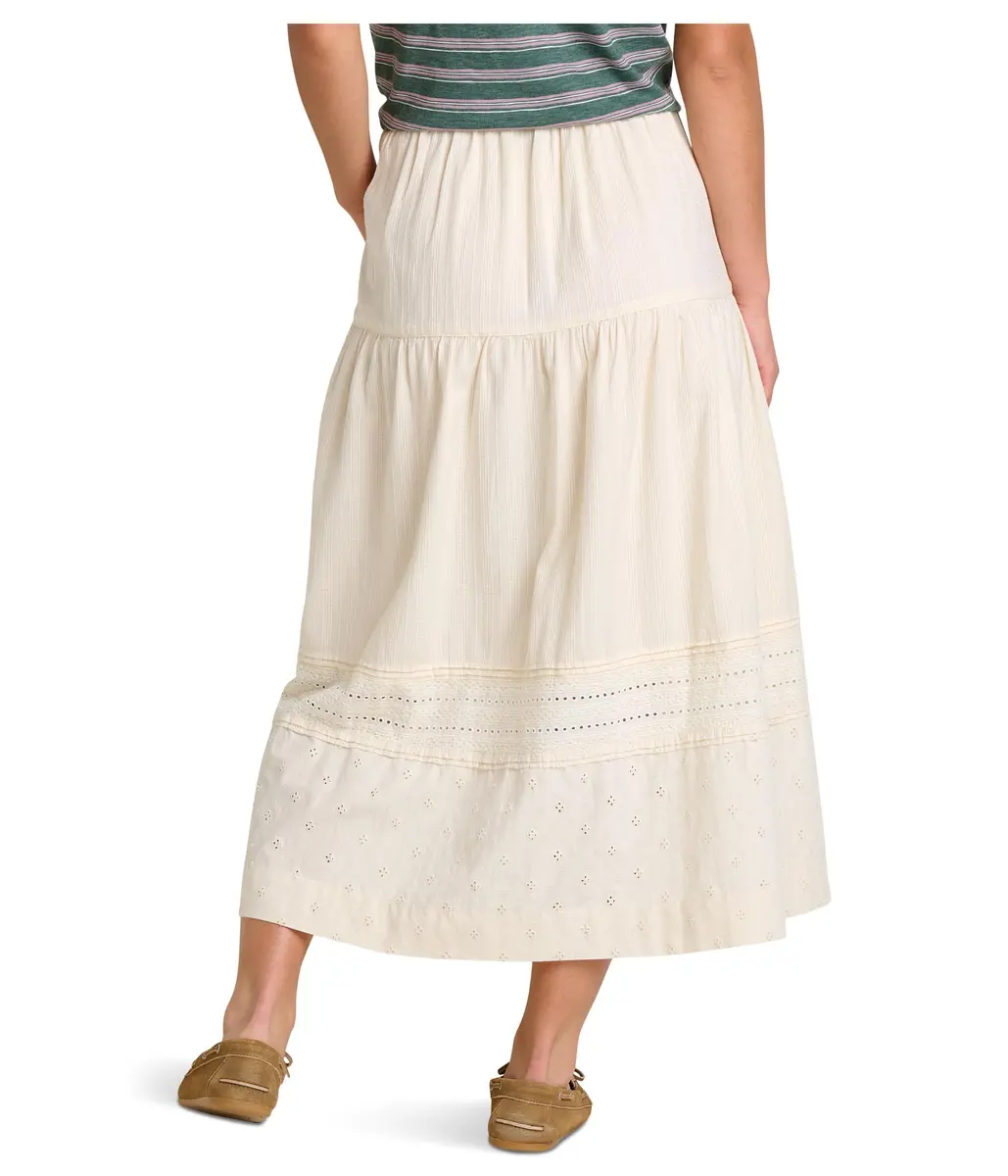 Toad&Co Women's Airscape Midi Skirt Salt Dobby Large | Breathable Organic Cotton - view 2