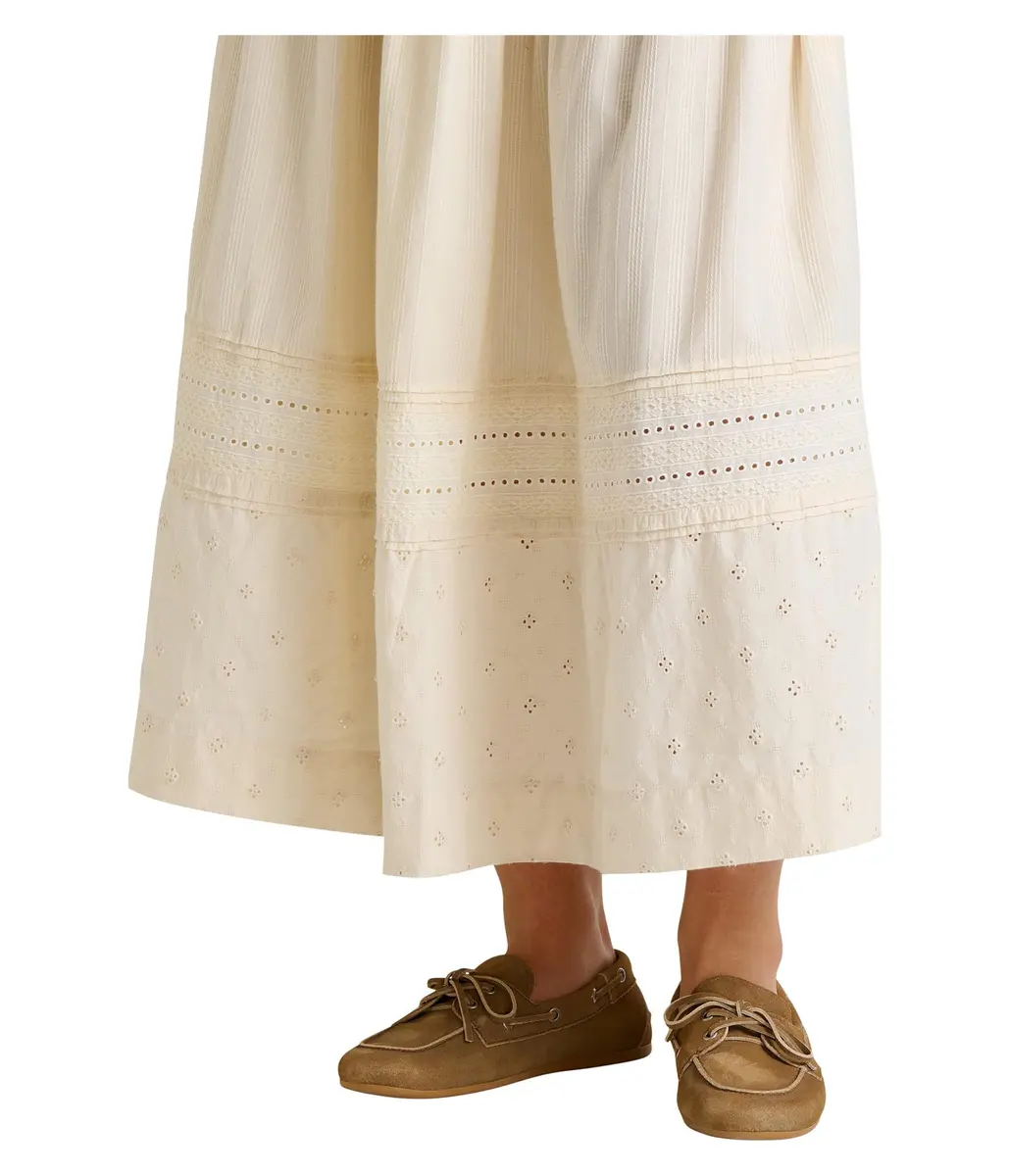 Toad&Co Women's Airscape Midi Skirt Salt Dobby Large | Breathable Organic Cotton - view 3
