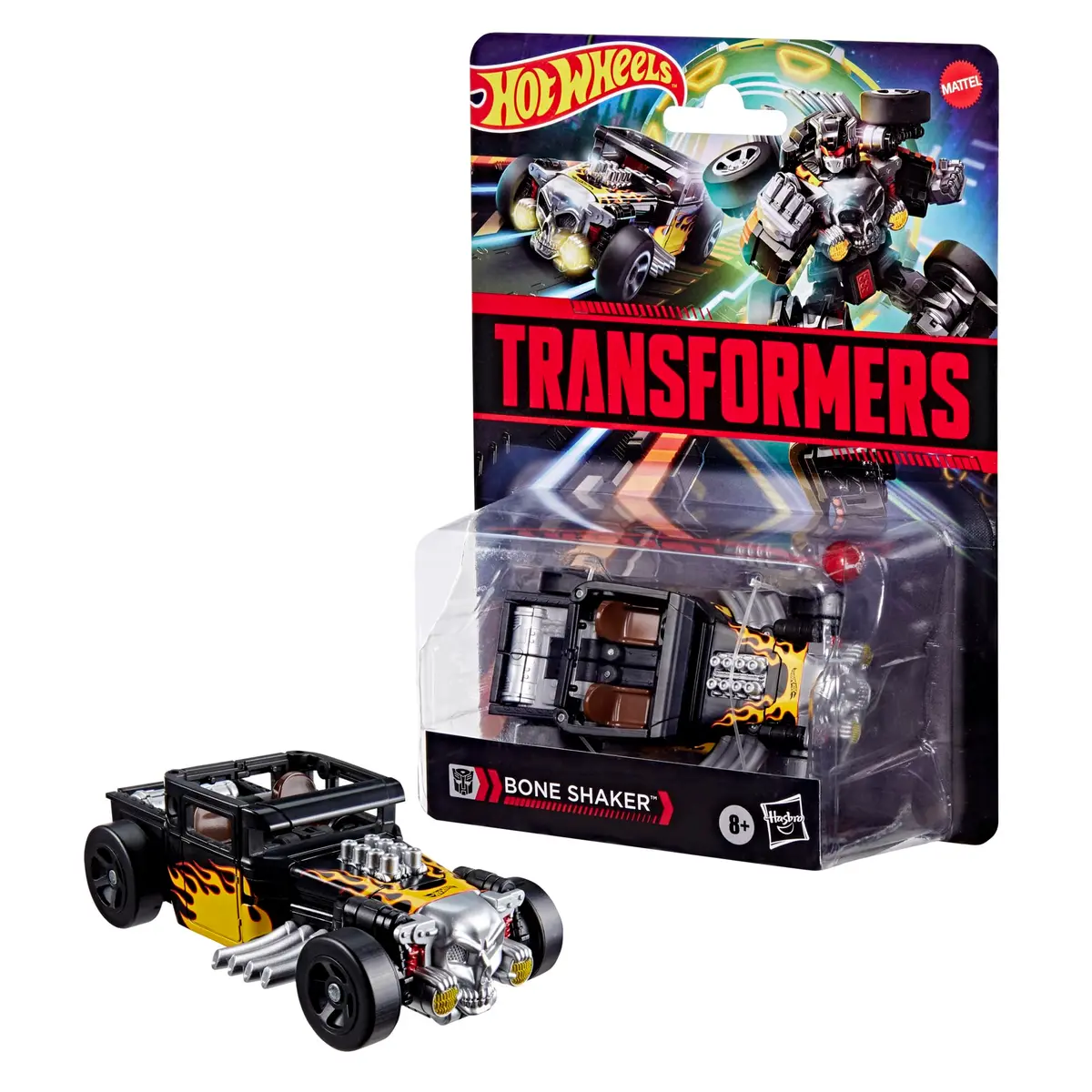 Transformers Collaborative Hot Wheels x Bone Shaker Deluxe Class 5-Inch Robot Action Figure Converts to Car | Ages 8+ - view 2