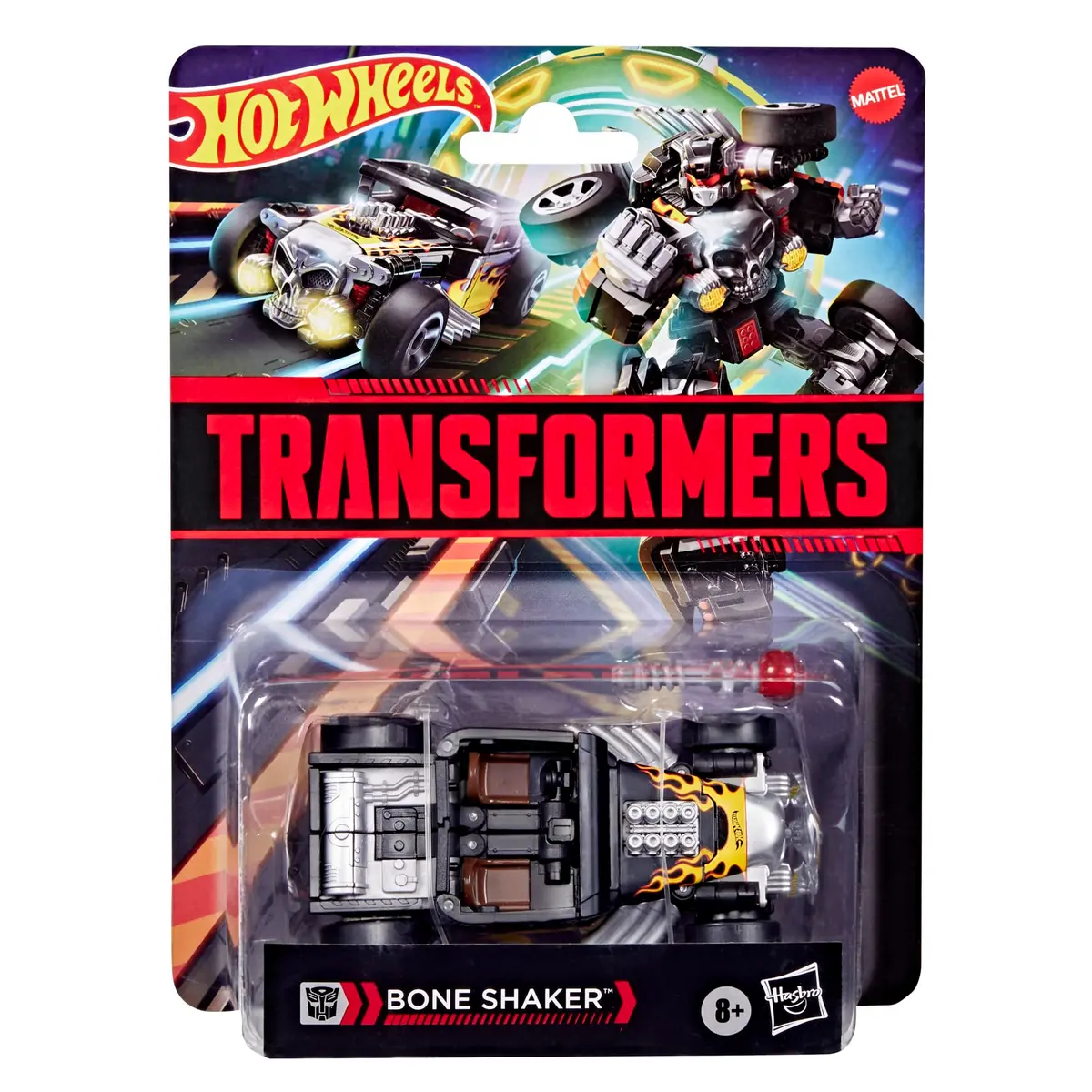 Transformers Collaborative Hot Wheels x Bone Shaker Deluxe Class 5-Inch Robot Action Figure Converts to Car | Ages 8+ - view 3