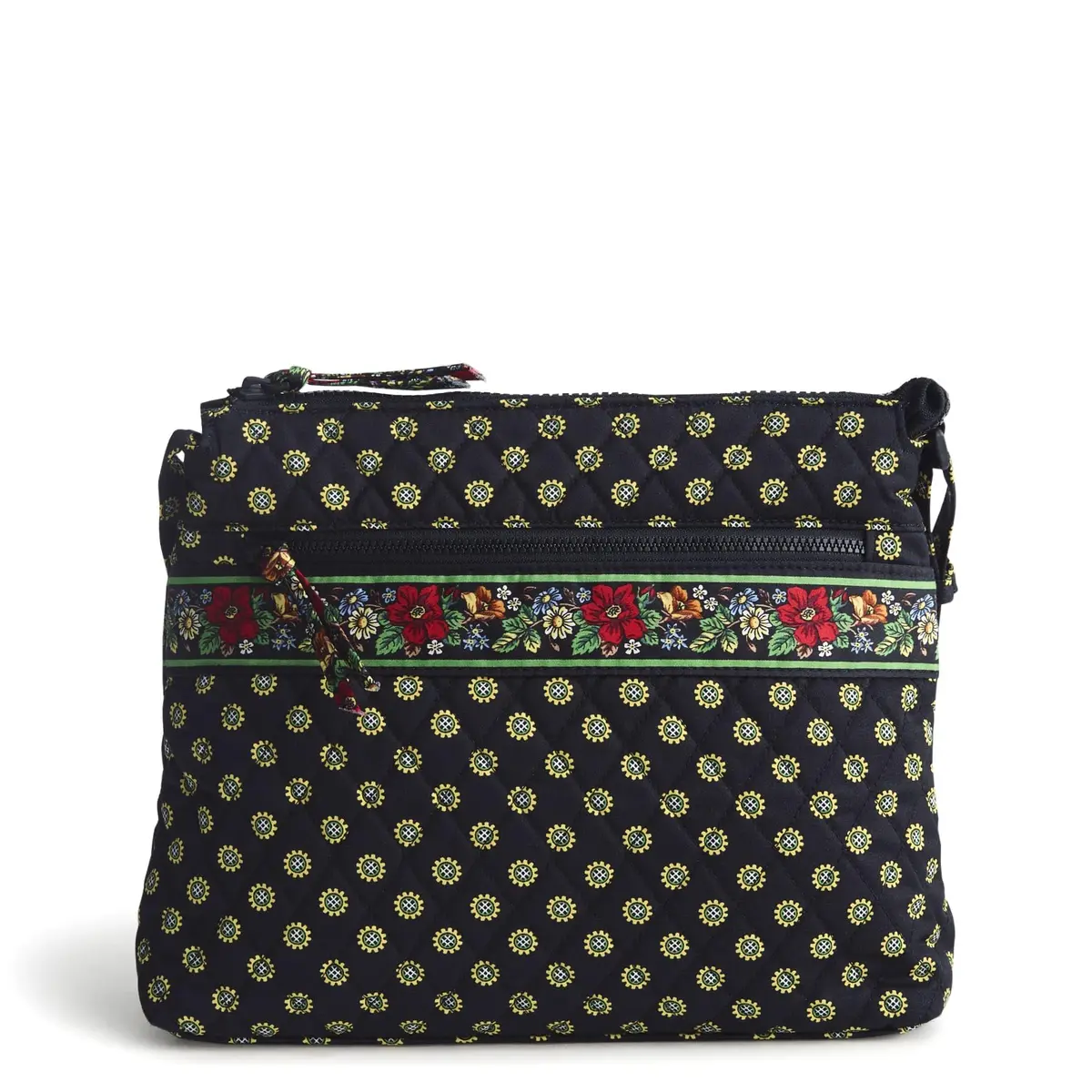 Vera Bradley Women's Premium Cotton Original Zip Hipster Crossbody, Vibrant Black | Stylish & Durable - view 5