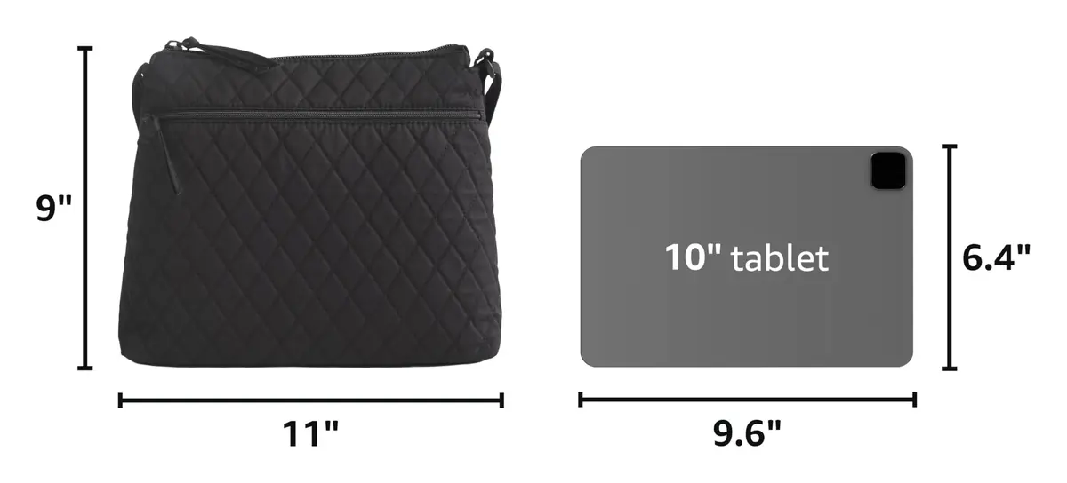 Vera Bradley Women's Premium Cotton Zip Hipster Crossbody Bag – Quilted Shoulder Purse – Moonless Night | Stylish, lightweight, organized, perfect for travel & daily use - view 3