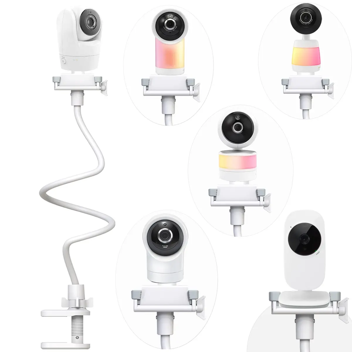 Derebir Baby Monitor Mount Stand Holder with 1/4" Thread for VTech & Leapfrog Cameras | 33.45" Flexible Gooseneck - main product image