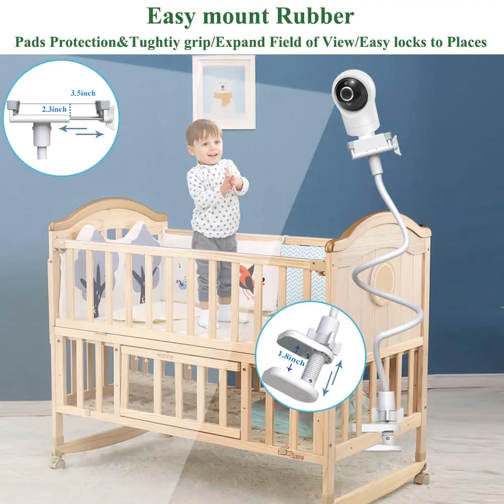 Derebir Baby Monitor Mount Stand Holder with 1/4" Thread for VTech & Leapfrog Cameras | 33.45" Flexible Gooseneck - view 6
