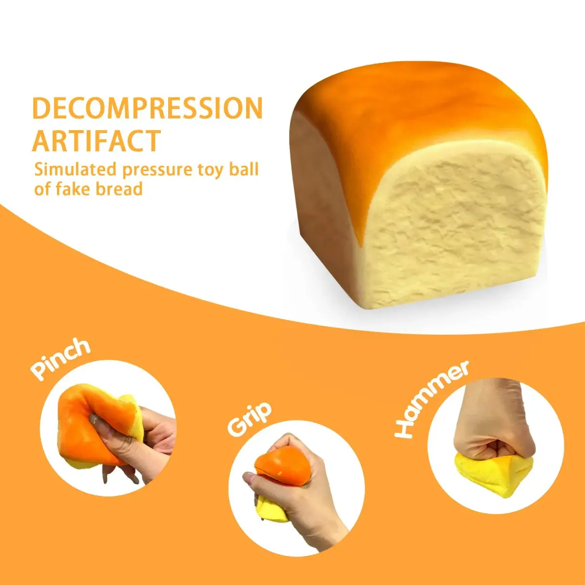 Generic Butter Slow Rising Squishy Toy 5.99 cm (2.36 in) | Non-Toxic PU Stress Ball - view 7