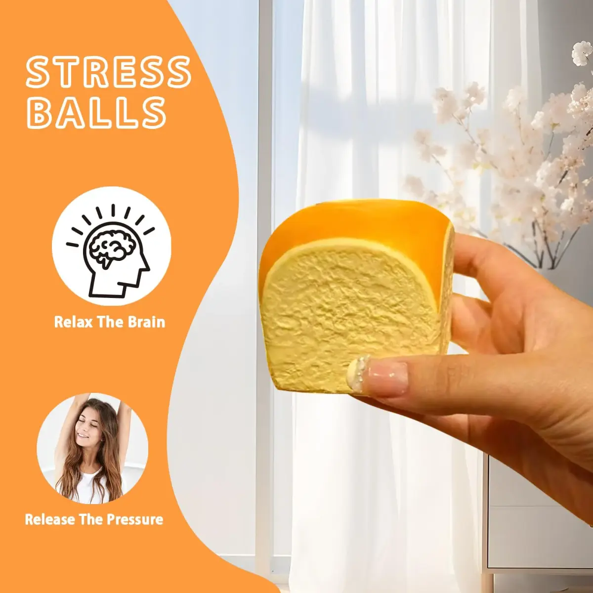 Generic Butter Slow Rising Squishy Toy 5.99 cm (2.36 in) | Non-Toxic PU Stress Ball - view 4