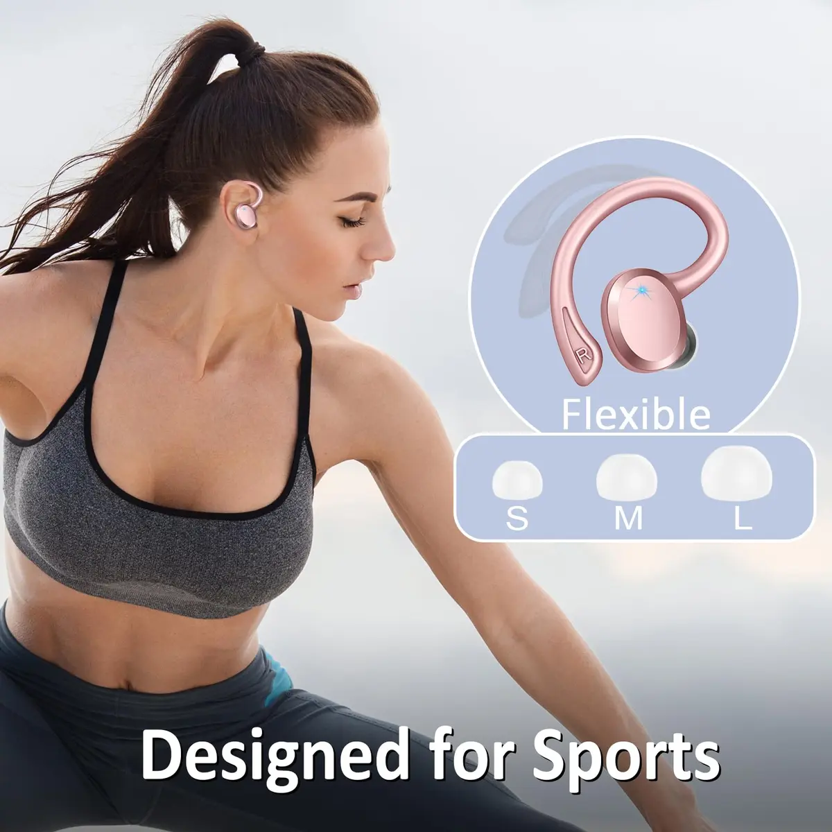Rulefiss Wireless Earbuds Sport, Bluetooth 5.4 Headphones with Earhook, 56Hrs Playtime, IPX7 Waterproof | Hi-Fi Stereo Sound - view 5