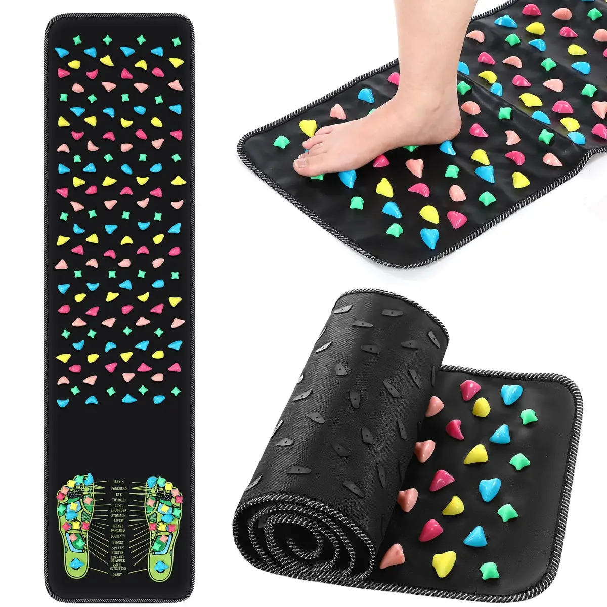 BBTO Foot Massage Mat Reflexology Walk Stone Road 140 cm (55.12 Inches) | Acupressure Foot Massage Mat for Office Workers - main product image