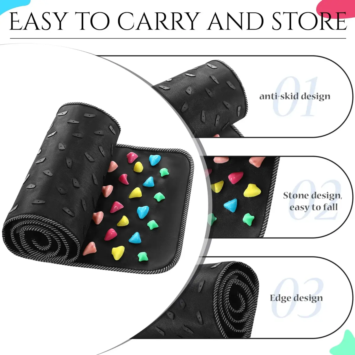 BBTO Foot Massage Mat Reflexology Walk Stone Road 140 cm (55.12 Inches) | Acupressure Foot Massage Mat for Office Workers - view 5