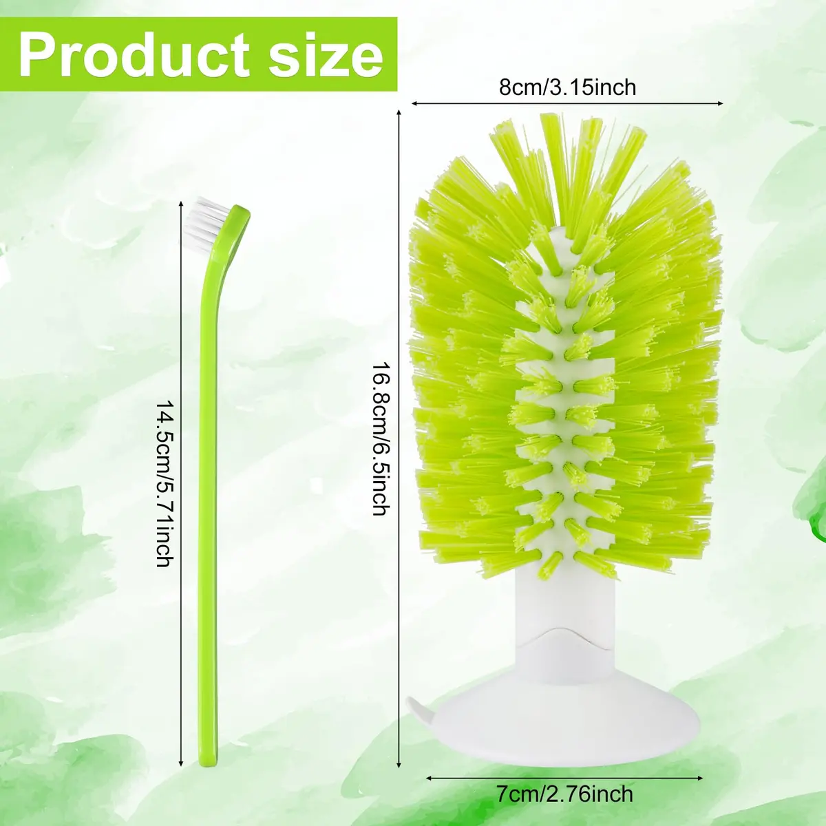 Gosknor Turtle Shell Brush with Suction Cup, 2-Pack (16.5x8cm / 6.5x3.15inch) - view 2