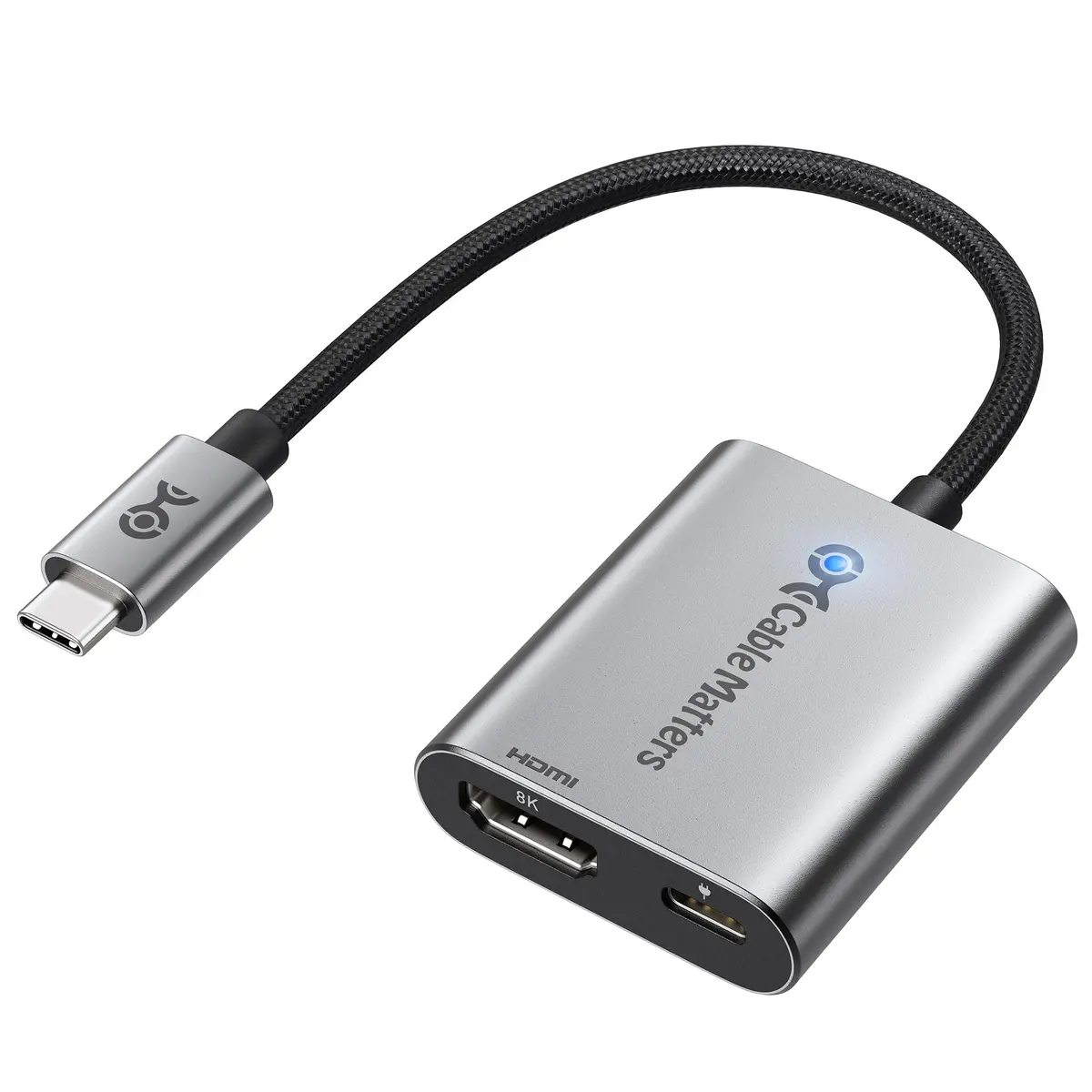 Cable Matters USB C to HDMI 2.1 Adapter with 140W Charging | 8K@60Hz, 4K@240Hz, Mac & Windows Compatible - main product image
