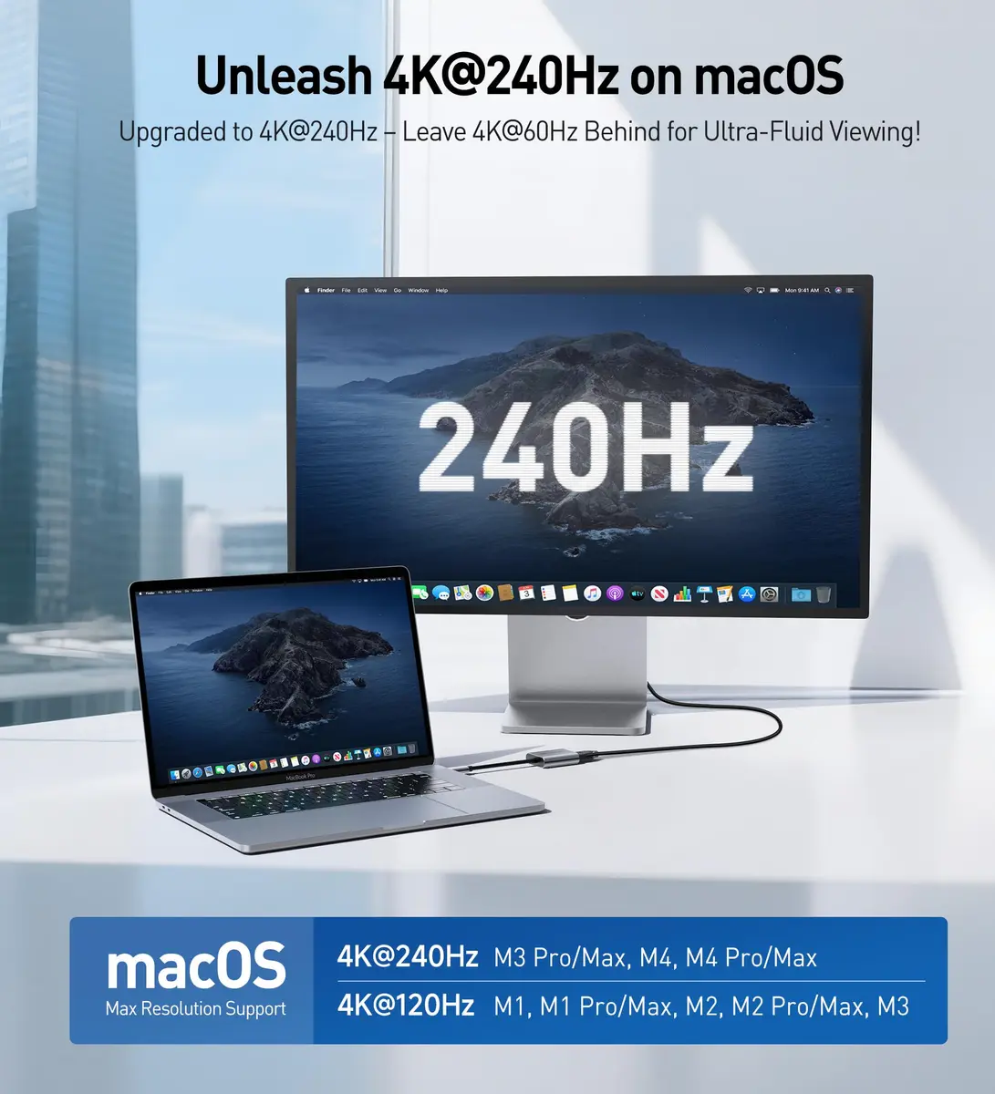 Cable Matters USB C to HDMI 2.1 Adapter with 140W Charging | 8K@60Hz, 4K@240Hz, Mac & Windows Compatible - view 3