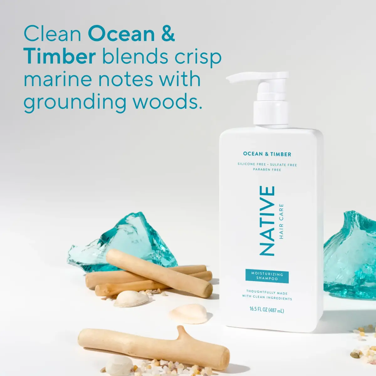 Native Ocean & Timber Shampoo and Conditioner Set | 490ml (16.5 Fl Oz Each) | Hydrates Dry Hair, Reduces Frizz - view 9