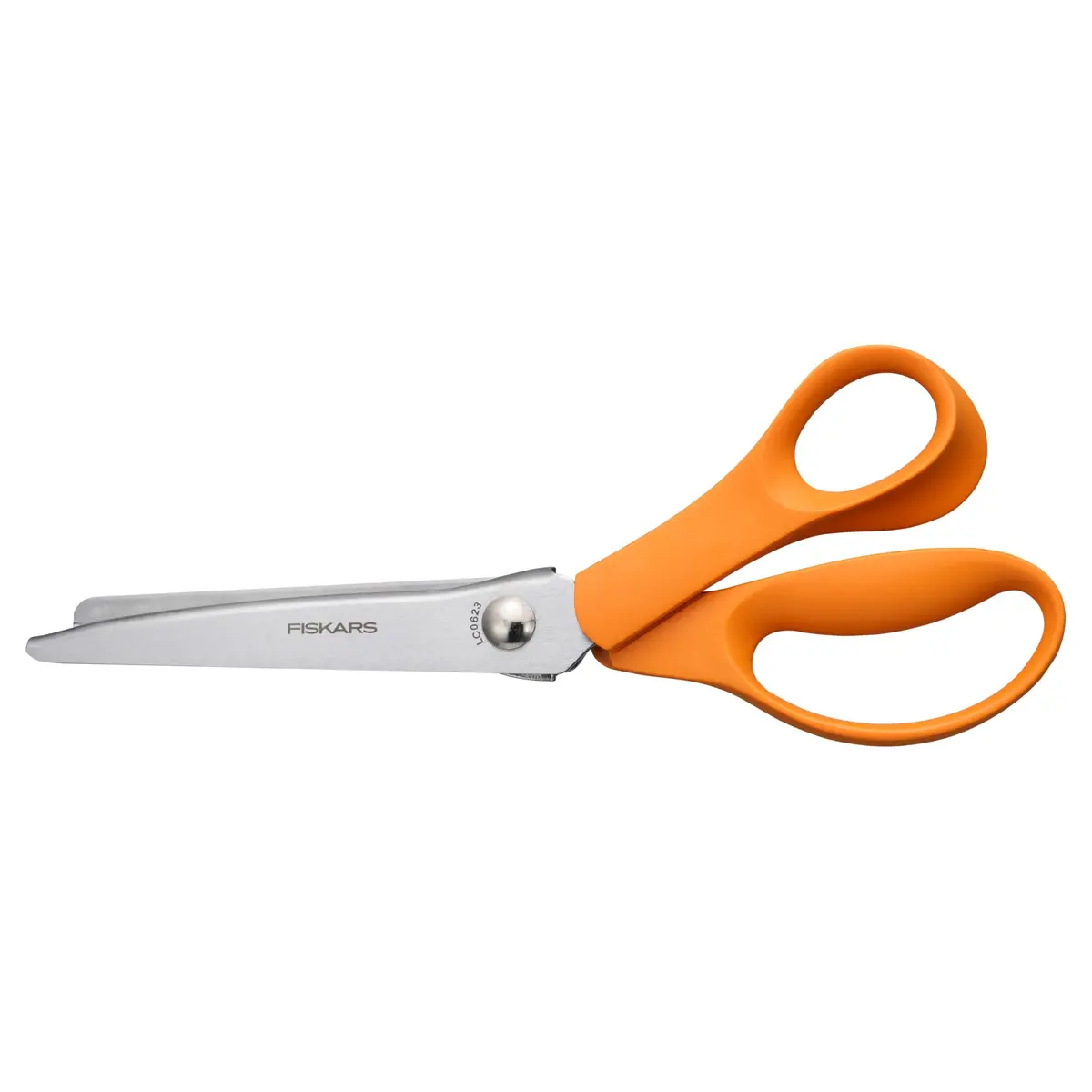 Fiskars 8" Orange-Handled Pinking Shears for Fabric Cutting & Sewing | Zigzag Edge, Stainless Steel Blades, Ergonomic Handle - main product image