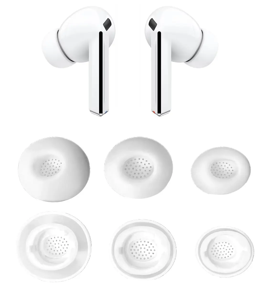 JNSA Replacement Ear Tips for Galaxy Buds 3 Pro, White | 3 Pairs (S/M/L) Silicone Eartips - main product image