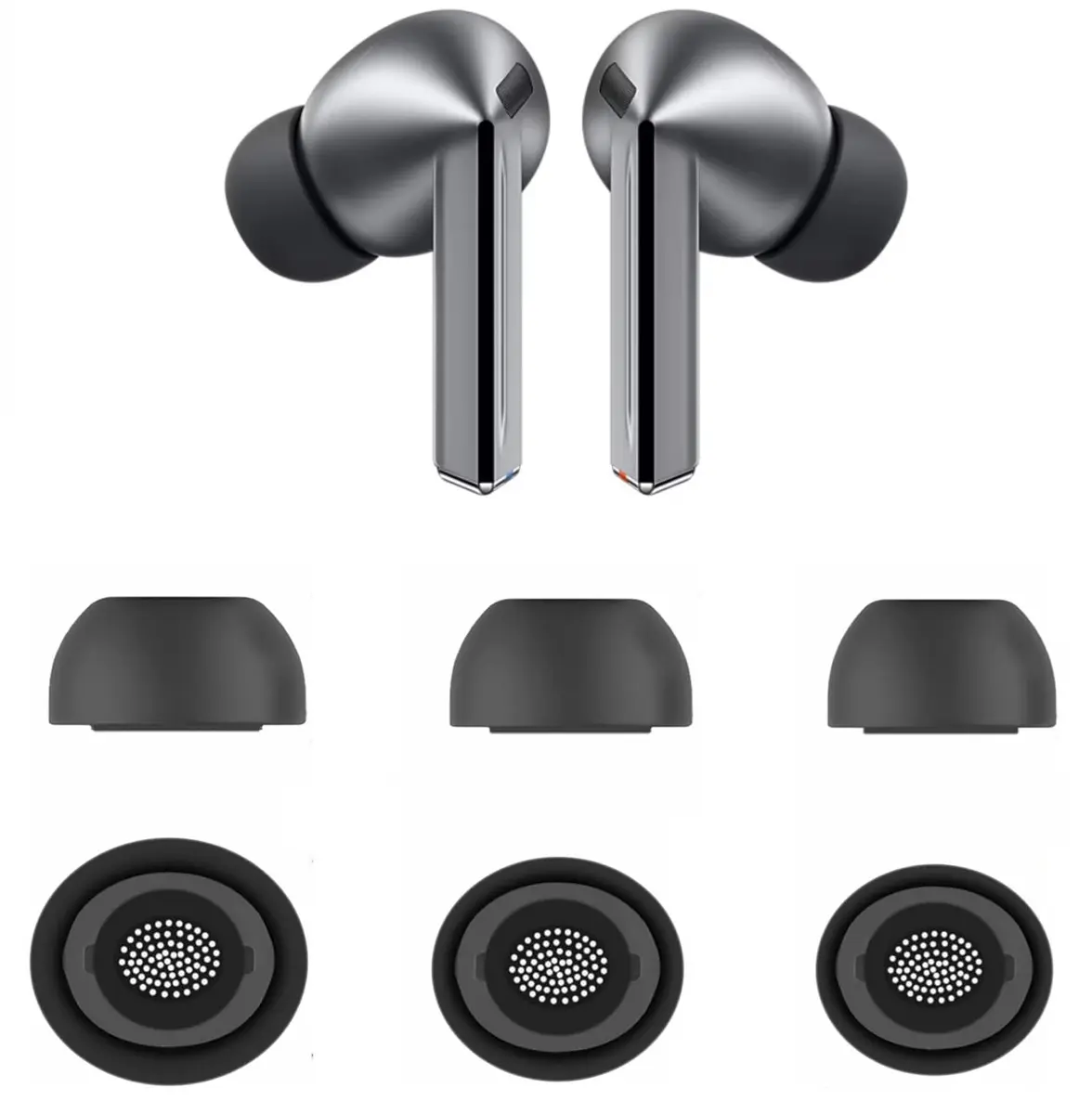 JNSA Replacement Ear Tips for Galaxy Buds3 Pro - Black, 3 Pairs (S/M/L) | Upgrade Fit & Sound - main product image