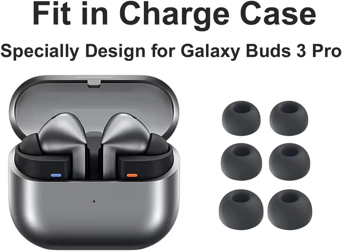 JNSA Replacement Ear Tips for Galaxy Buds3 Pro - Black, 3 Pairs (S/M/L) | Upgrade Fit & Sound - view 2