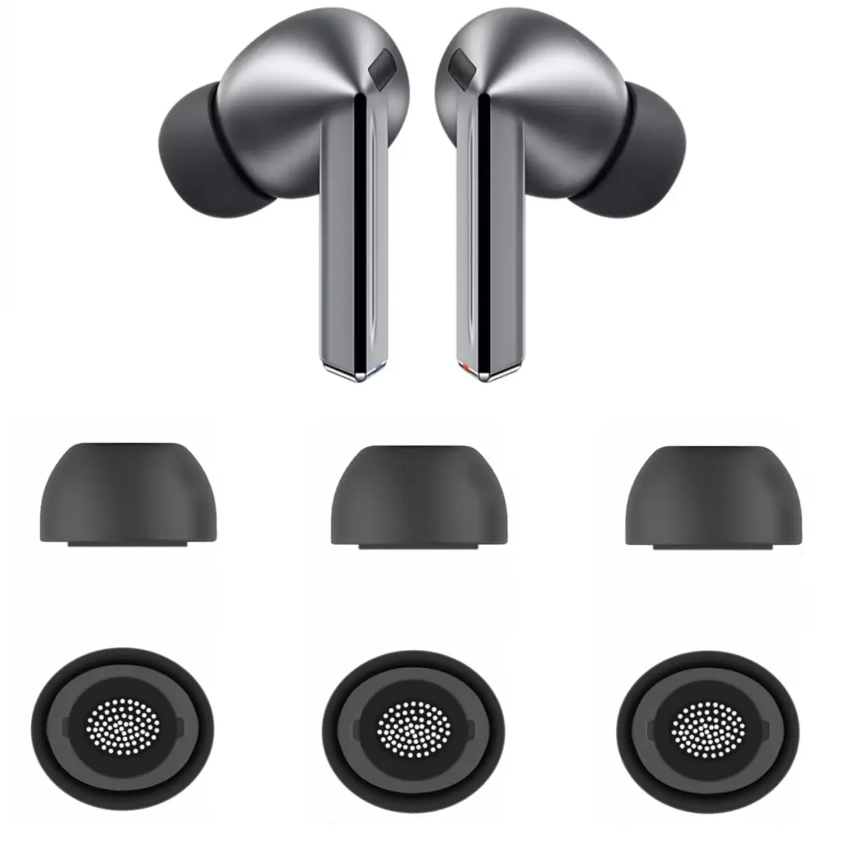 JNSA Replacement Silicone Ear Tips for Galaxy Buds3 Pro, Small Size 3 Pairs, Black | Noise Reduction & Comfortable Fit - main product image
