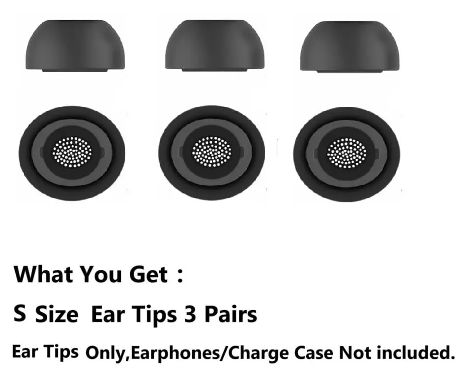 JNSA Replacement Silicone Ear Tips for Galaxy Buds3 Pro, Small Size 3 Pairs, Black | Noise Reduction & Comfortable Fit - view 3
