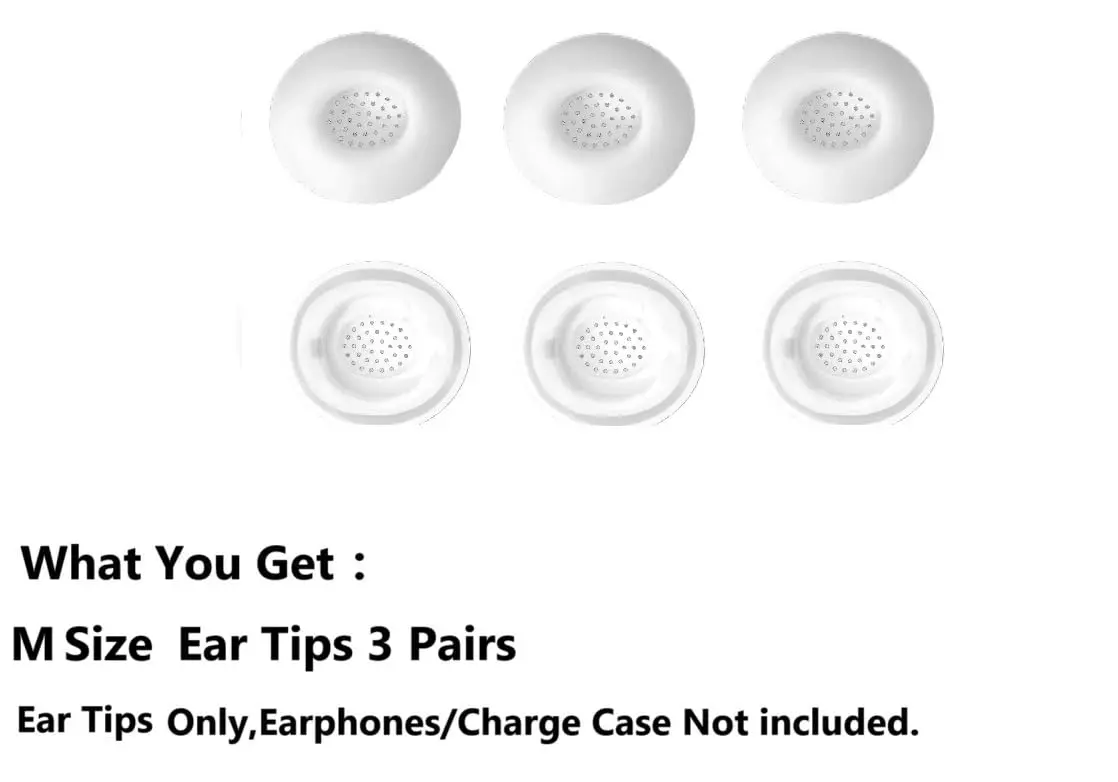 JNSA White Replacement Ear Tips for Galaxy Buds 3 Pro - Medium Size (3 Pairs) | Silicone Earbuds Upgrade - view 4