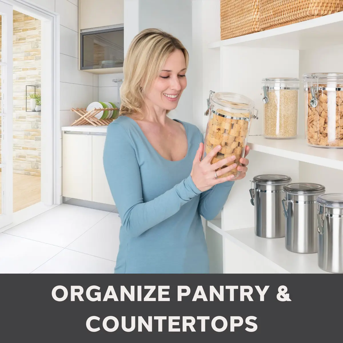 Oggi 4pc Clear Canister Set with Clamp Lids | Airtight Food Storage for Kitchen & Pantry (70-120 chars) - view 5