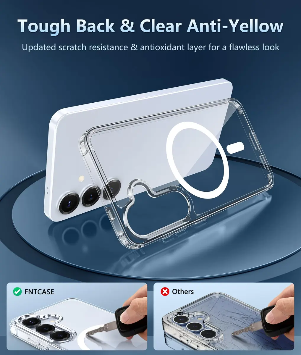 FNTCASE Magnetic for Samsung Galaxy S25 Plus Case, Clear | Military Grade Full Protection & MagSafe Compatible - view 3