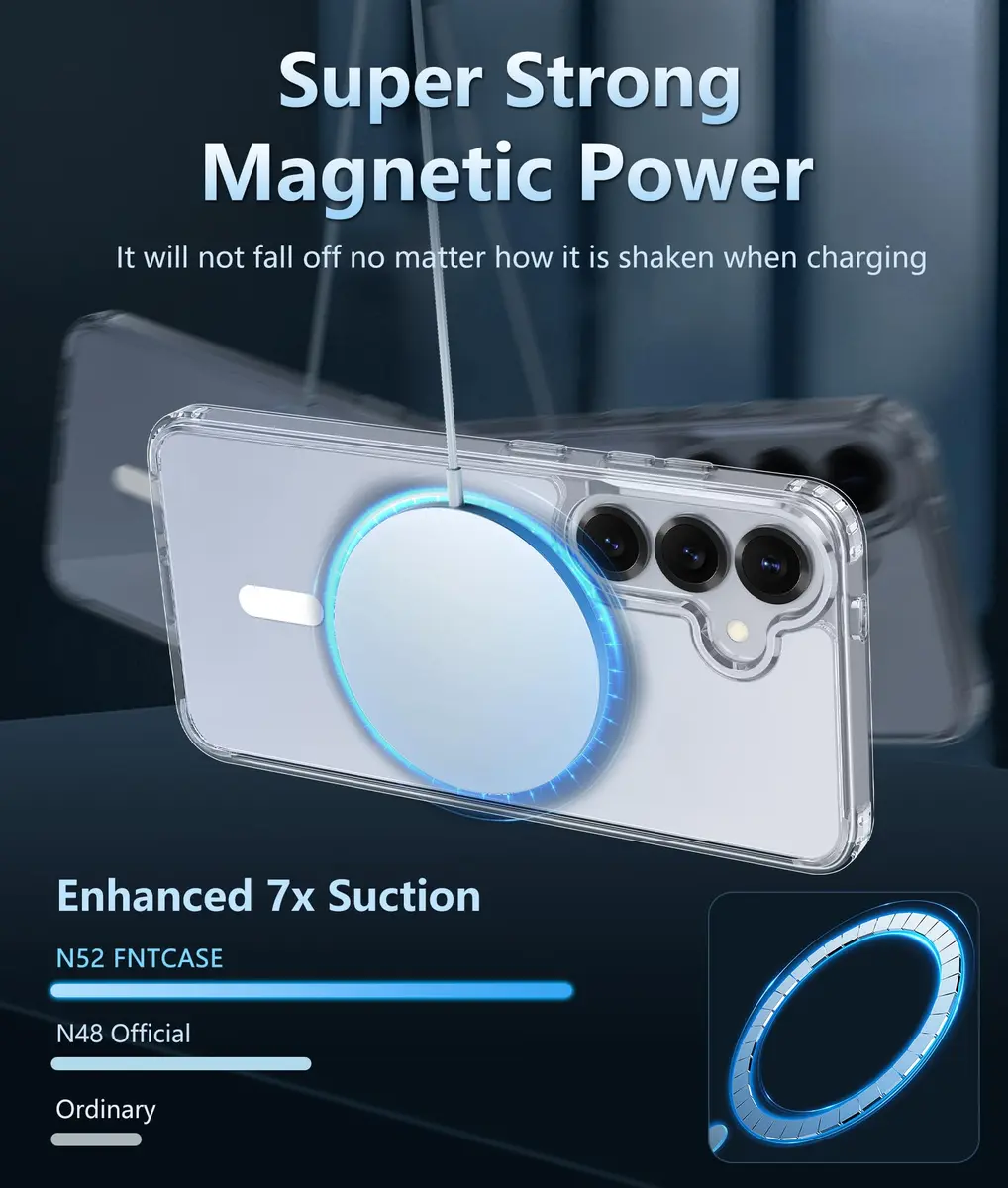 FNTCASE Magnetic for Samsung Galaxy S25 Plus Case, Clear | Military Grade Full Protection & MagSafe Compatible - view 4