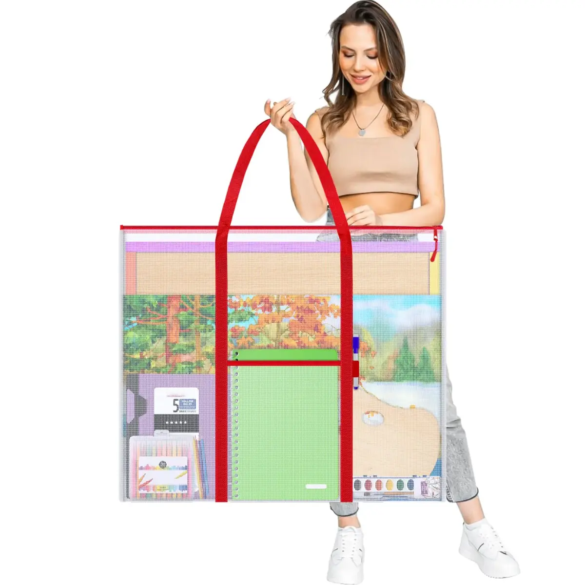 ZKOO Extra-Large Bulletin Board Poster Storage Bag 76 x 63.5 cm (30" x 25") | Protects Artwork & Documents - main product image