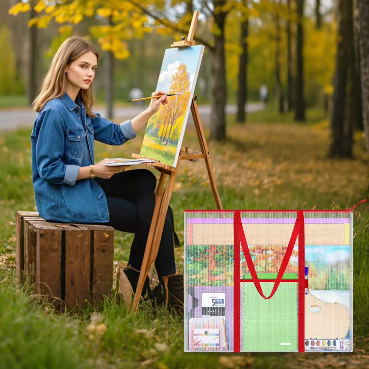 ZKOO Extra-Large Bulletin Board Poster Storage Bag 76 x 63.5 cm (30" x 25") | Protects Artwork & Documents - view 6
