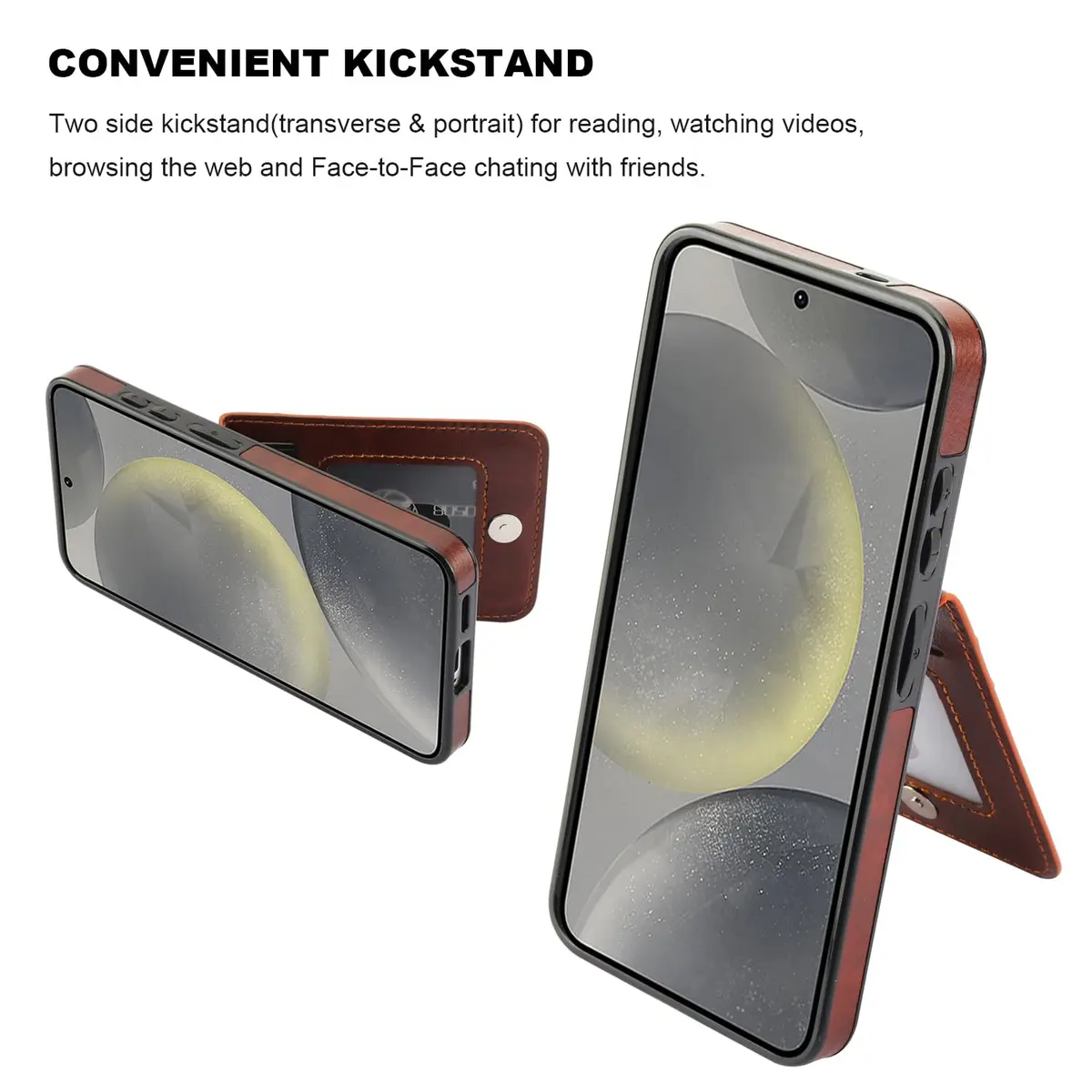 KIHUWEY Samsung Galaxy S25 Case Wallet 6.2" | Leather Flip with Card Slots & Kickstand - view 5