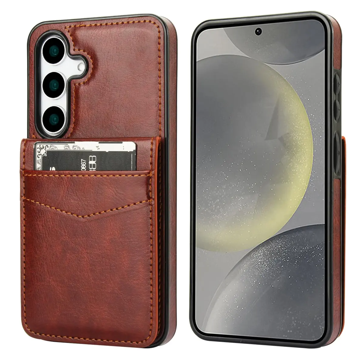 KIHUWEY Samsung Galaxy S25 Case Wallet 6.2" | Leather Flip with Card Slots & Kickstand - view 3