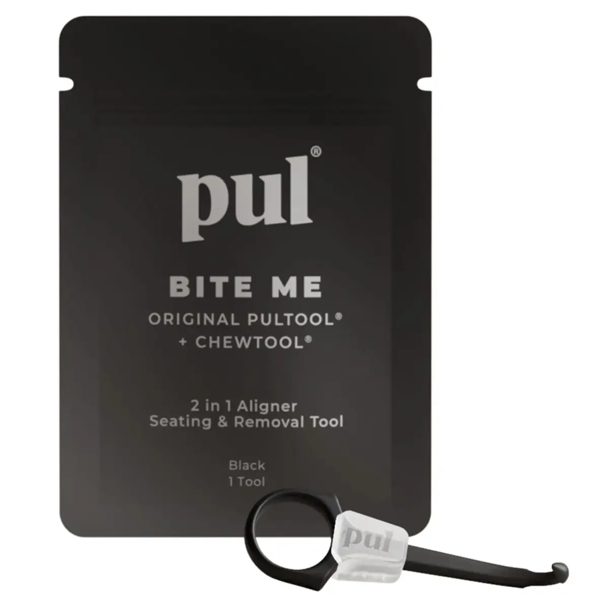 PUL 2-in-1 Aligner Removal Tool and Chewies Black | Patented Hygienic Orthodontic Accessory - main product image